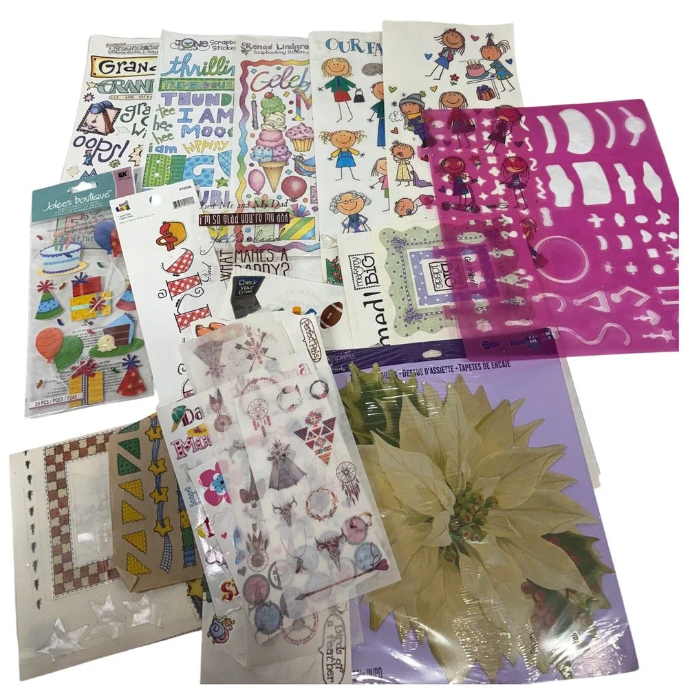Vintage Scrapbook Sticker Lot Jolees Boutique Creative Imaginations Stencils
